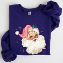 XXL Purple Retro Santa Pink Christmas Sparkles Vintage Winter Snow Xmas Retro Inspired Sweatshirt