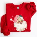 XL Red Retro Santa Pink Christmas Sparkles Vintage Winter Snow Xmas Retro Inspired Sweatshirt
