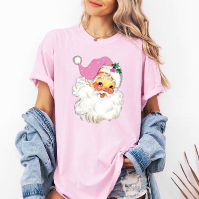 Retro Santa Classic Twinkle Xmas Winter Holiday Vintage Christmas Cheer Comfort Colors Tee