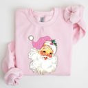 Retro Santa Pink Classic Twinkle Christmas Winter Xmas Holiday Festive Cheer Sweatshirt