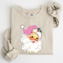 Medium Sand Retro Santa Pink Classic Twinkle Christmas Winter Xmas Holiday Festive Cheer Sweatshirt