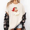 Small Ivory Cream Retro Santa Christmas Sparkles Vintage Winter Snow Xmas Festive Premium Graphic Tee