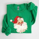  Retro Santa Red Christmas Sparkles Vintage Winter Snow Xmas Seasonal Graphic Sweatshirt
