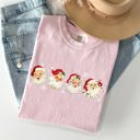 XL Blossom Light Pink Retro Santas In A Row Christmas Winter Xmas Santas Holiday Parade Comfort Colors Tee