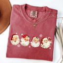 XXL Crimson Red Retro Santas In A Row Christmas Winter Xmas Santas Holiday Parade Comfort Colors Tee