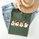 XL Moss Dark Green Retro Santas In A Row Christmas Winter Xmas Santas Holiday Parade Comfort Colors Tee
