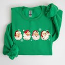 XXL Irish Bright Green Retro Santas In A Row Christmas Winter Xmas Festive Parade Print Edition Sweatshirt