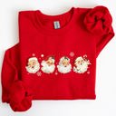 XXL Red Retro Santas In A Row Christmas Winter Xmas Festive Parade Print Edition Sweatshirt