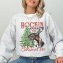  Rockin Around The Christmas Tree Cowboy Country Western Santa Xmas Holiday Celebration Sweatshirt