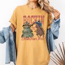 Rockin Around The Christmas Tree Cowboy Lasso Country Western Santa Xmas Comfort Colors Tee