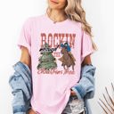 Small Blossom Light Pink Rockin Around The Christmas Tree Cowboy Lasso Country Western Santa Xmas Comfort Colors Tee