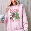 XXXL Light Pink Rockin' Around The Christmas Tree Cowgirl Country Western Santa Xmas Festive Sweatshirt