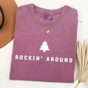 Rockin Around Minimalist Christmas Winter Santa Xmas Holiday Edition Classic Vintage Style Comfort Colors Tee