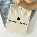 XXL Ivory Cream Rockin Around Minimalist Christmas Winter Santa Xmas Holiday Edition Classic Vintage Style Comfort Colors Tee