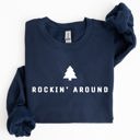  Rockin Around Minimalist Christmas Winter Santa Xmas Holiday Edition Cozy Sweatshirt