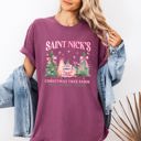 Large Berry Red Saint Nick's Christmas Tree Farm Retro Winter Santa Snow Xmas Vintage Edition Comfort Colors Tee