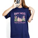 XXXL Navy Saint Nick's Christmas Tree Farm Retro Winter Santa Snow Xmas Vintage Edition Comfort Colors Tee