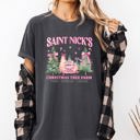 XXXL Pepper Dark Gray Saint Nick's Christmas Tree Farm Retro Winter Santa Snow Xmas Vintage Edition Comfort Colors Tee
