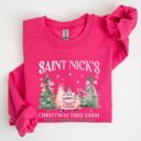 XXL Heliconia Bright Pink Saint Nick's Christmas Tree Farm Retro Winter Santa Snow Xmas Seasonal Sweatshirt