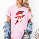 XXL Blossom Light Pink Santa Baby Lightning Bolt Christmas Retro Rock And Roll Vintage Holiday Vibe Comfort Colors Tee
