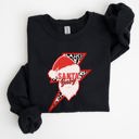 Small Black Santa Baby Lightning Bolt Christmas Retro Rock And Roll Spirit Vintage Sweatshirt