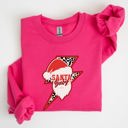 XXL Heliconia Bright Pink Santa Baby Lightning Bolt Christmas Retro Rock And Roll Spirit Vintage Sweatshirt