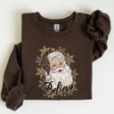  Santa Believe Retro Snowflakes Christmas Winter Snow Xmas Holiday Edition Sweatshirt