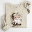 XXXL Sand Santa Believe Retro Snowflakes Christmas Winter Snow Xmas Holiday Edition Sweatshirt