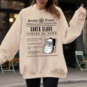  Santa Claus Is Coming To Town Newspaper Winter Snow Xmas Edition Vintage Graphic Sweatshirt
