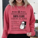  Santa Claus Is Coming To Town Newspaper Winter Snow Xmas Edition Vintage Graphic Sweatshirt