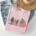  Sketched Christmas Trees Christmas Heart Vibrant Winter Snow Xmas Comfort Colors Tee