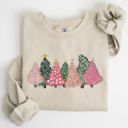 XXL Sand Sketched Christmas Trees And Christmas Heart Festive Winter Scene With Joyful Holiday Glow Sweatshirt