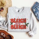 Small Ash Light Gray Sleigh Girl Sleigh Christmas Holly Retro Santa Xmas Festive Holiday Vintage Sweatshirt