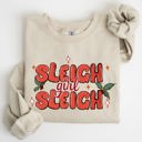 Small Sand Sleigh Girl Sleigh Christmas Holly Retro Santa Xmas Festive Holiday Vintage Sweatshirt