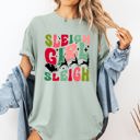 XXXL Bay Light Sage Sleigh Girl Sleigh Santa Christmas Reindeer Winter Xmas Holiday Comfort Colors Tee