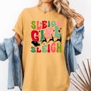 XXXL Mustard Sleigh Girl Sleigh Santa Christmas Reindeer Winter Xmas Holiday Comfort Colors Tee