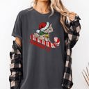 Large Pepper Dark Gray Sleighing It Cute Kitty Cat Christmas Santa Xmas Holiday Cheer Snow Globe Edition Comfort Colors Tee