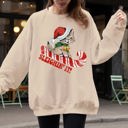  Sleighing It Cute Kitty Christmas Santa Xmas Winter Fun Cozy Fleece Warm Sweatshirt