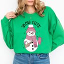 Medium Irish Bright Green Snow Bougie Snowman Christmas Winter Xmas Festive Cozy Holiday Vibes Warm Seasonal Sweatshirt