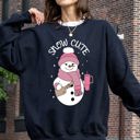 XXXL Black Snow Bougie Snowman Christmas Winter Xmas Festive Cozy Holiday Vibes Warm Seasonal Sweatshirt