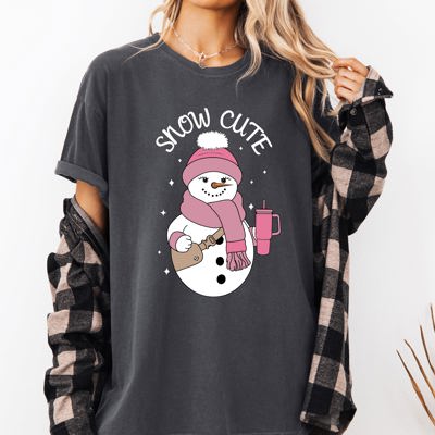 Snow Cute Bougie Snowman Christmas Winter Xmas Cozy Holiday Edition Comfort Colors Tee
