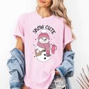 XXXL Blossom Light Pink Snow Cute Bougie Snowman Christmas Winter Xmas Cozy Holiday Edition Comfort Colors Tee