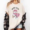 Large Ivory Cream Snow Cute Bougie Snowman Christmas Winter Xmas Cozy Holiday Edition Comfort Colors Tee