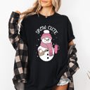 XXL Black Snow Cute Bougie Snowman Christmas Winter Xmas Cozy Holiday Edition Comfort Colors Tee