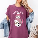 XL Berry Red Snow Cute Bougie Snowman Christmas Winter Xmas Cozy Holiday Edition Comfort Colors Tee