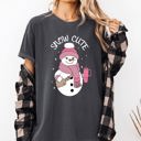 XXXL Pepper Dark Gray Snow Cute Bougie Snowman Christmas Winter Xmas Cozy Holiday Edition Comfort Colors Tee