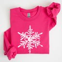 XXXL Heliconia Bright Pink Snowflake Beautiful Winter Christmas Snow Xmas Cozy Holiday Pattern Graphic Sweatshirt