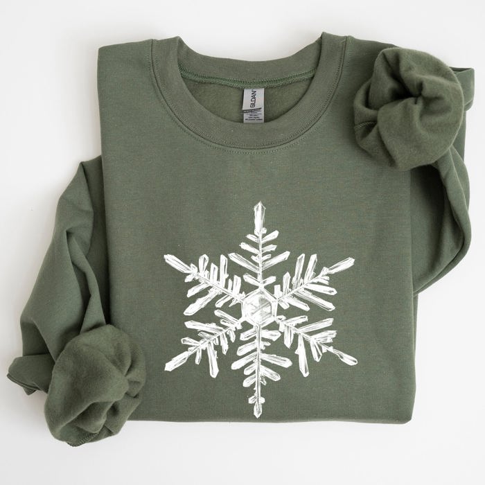 Snowflake Beautiful Winter Christmas Snow Xmas Cozy Holiday Pattern Graphic Sweatshirt