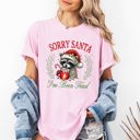 Medium Blossom Light Pink Sorry Santa, I've Been Feral Raccoon Hot Chocolate Christmas Design Comfort Colors Tee