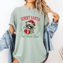 Small Bay Light Sage Sorry Santa, I've Been Feral Raccoon Hot Chocolate Christmas Design Comfort Colors Tee